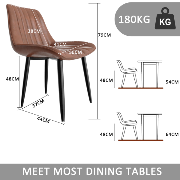餐椅，现代厨房椅，北欧仿皮高背椅，适用于客厅厨房-3