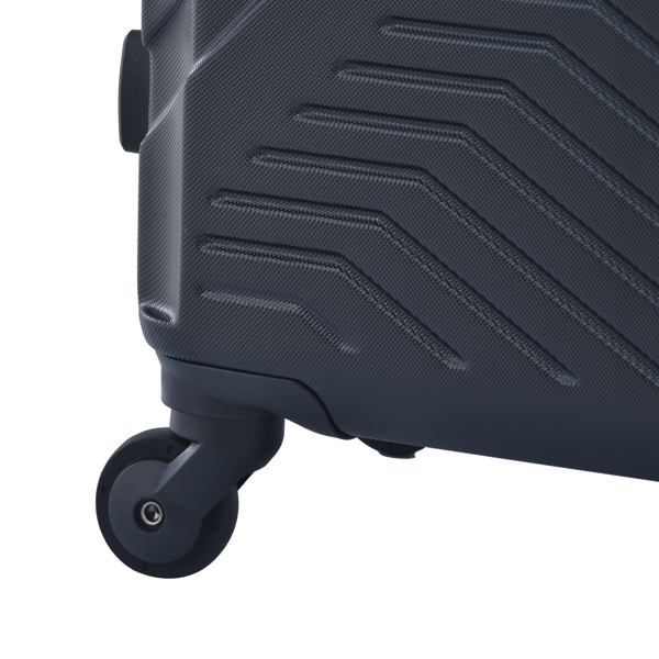 3 件套行李箱套装 ABS 轻型行李箱，带两个挂钩、万向轮、TSA 锁，（20/24/28）黑色-7