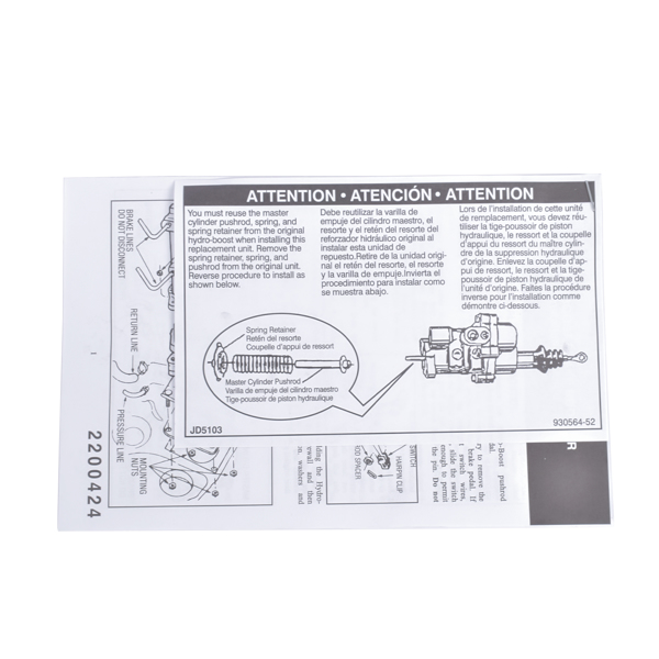 液压助力器 52-7079 Hydraulic Power Brake Booster Replacement for Ford F-53 F-59 1988-1996, F-350 1990-1997, F-Super Duty 1988-1997-9