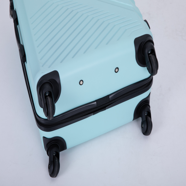 3 件套行李箱套装 ABS 轻型行李箱，带两个挂钩、万向轮、TSA 锁，（20/24/28）绿色-18