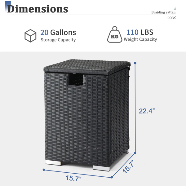燃气瓶收纳  黑色四线藤条 40*40*57cm 编藤边桌-15