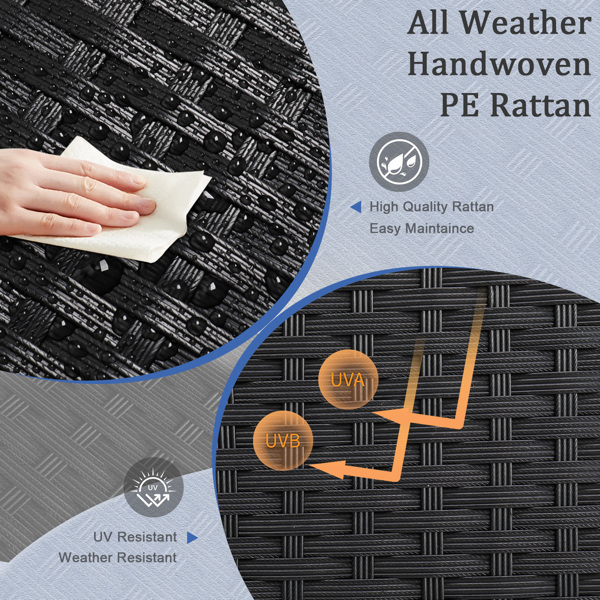 燃气瓶收纳  黑色四线藤条 40*40*57cm 编藤边桌-5