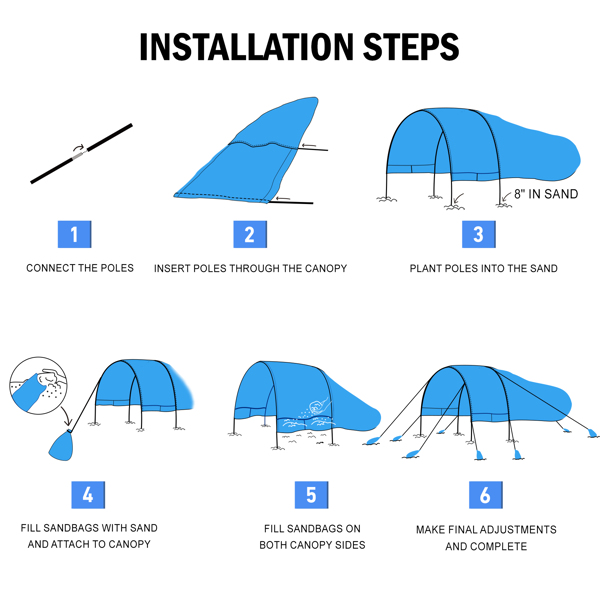 超大露营沙滩帐篷适合4-8人，防紫外线，配有地钉和绳索配件，(WalMart、Amazon禁售）(周末不发货）-10
