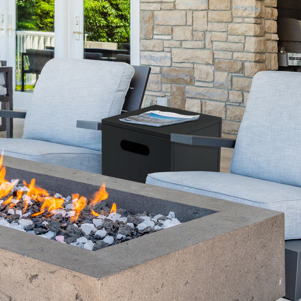 41*41*53.5cm  方形 黑色 燃气收纳 庭院铁边桌-9