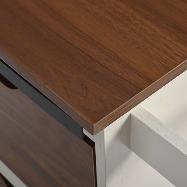 K&K 55.5 英寸农舍厨房岛，带折叠板，厨房储物岛，带谷仓门，电源插座，带香料架的带轮厨房推车，适用于家庭、厨房、餐厅，白色-22