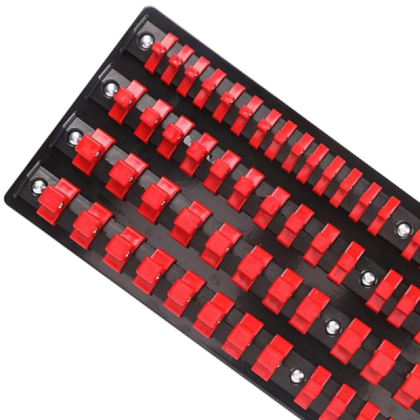 80件套筒架新提手套筒收纳架1/4 3/8 1/2套筒架 4排套筒架红色-5