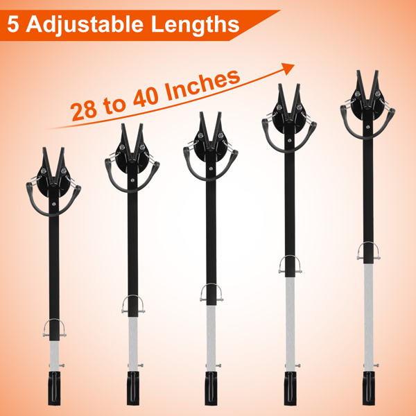 （物流随机发，自提可发加拿大）-船横梁保护器，28-40in可调节舷外电机支架-重型钢，减震橡胶带，2种安装选项（拖车和滚筒），适用于大多数100马力以下的发动机，保护横梁和电机-11