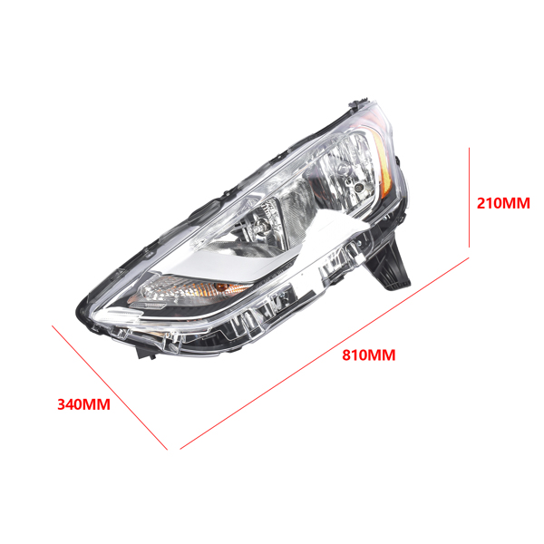 大灯 Left Driver Side Headlight Assembly Halogen with Bulb Fit for Ford Transit Connect XL XLT 2019-2023 KT1Z13008B-9