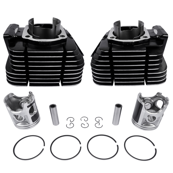 气缸套件 2-Stroke Cylinder Barrel Cylinder Rebuilt Kit Fit for Yamaha RD350 1973-1975 Black 360-11311-00-00, 360-11321-00-00-1