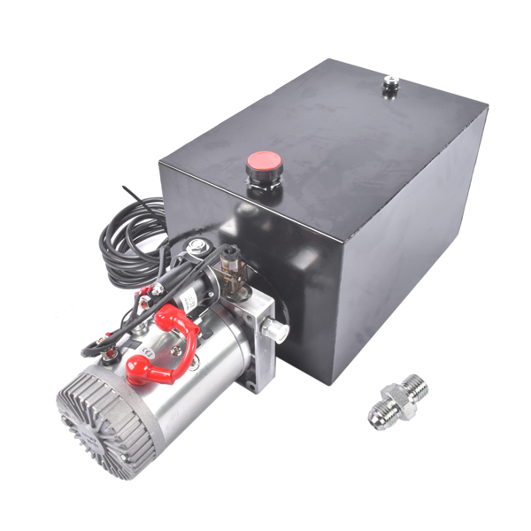 液压泵 20 Quart Single Acting Hydraulic Power Unit 12V DC 3200 PSI Hydraulic Pump for Dump Trailer, Car Lifting-1