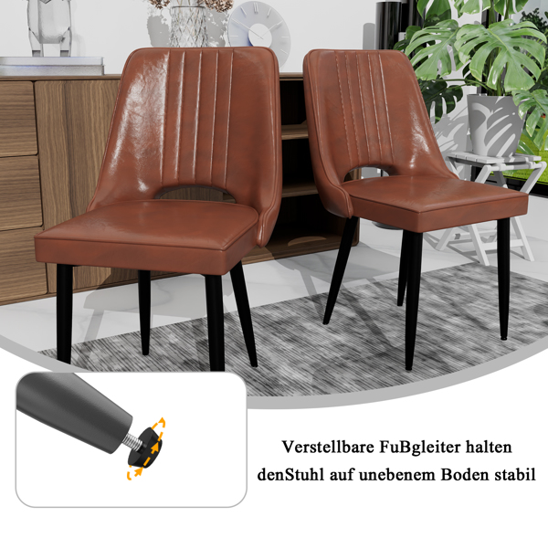 镂空靠背餐椅，现代厨房椅，北欧仿皮高背椅，客厅厨房用椅-7