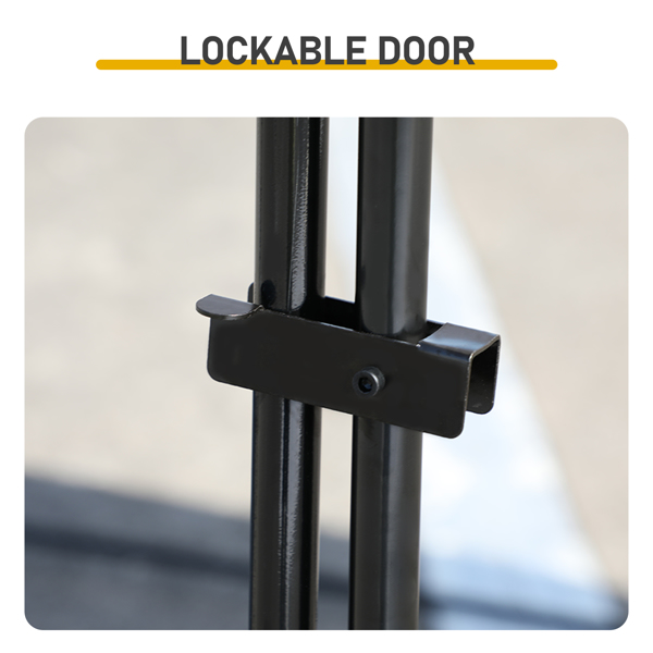 6*3*2m/19.7x9.8x6.5 ft  黑色 尖顶 拼接 180gPE雨布 镀锌管 电泳 铁鸡兔笼-6