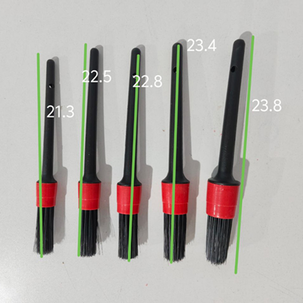 洗车清洁刷18件套电钻刷清洁套装猪鬃木柄圆头细节刷 汽车清洁套装-7