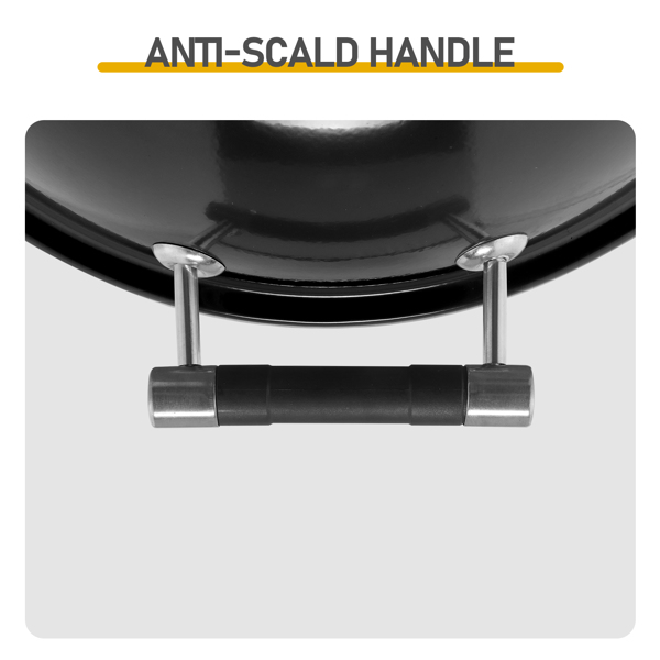 45*45*30.5CM 黑色 桌面式带提手电炉 圆形 铁 碳烤炉-5