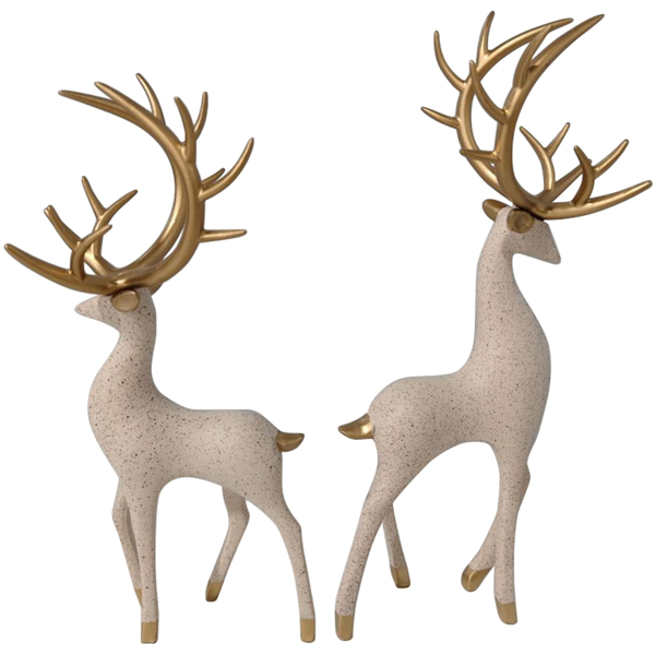 流沙画沙漏暖居摆件客厅酒柜电视柜鹿装饰品搬家礼物乔迁新居礼品 简约鹿（米白色）-4