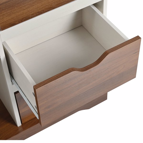 K&K 55.5 英寸农舍厨房岛，带折叠板，厨房储物岛，带谷仓门，电源插座，带香料架的带轮厨房推车，适用于家庭、厨房、餐厅，白色-25