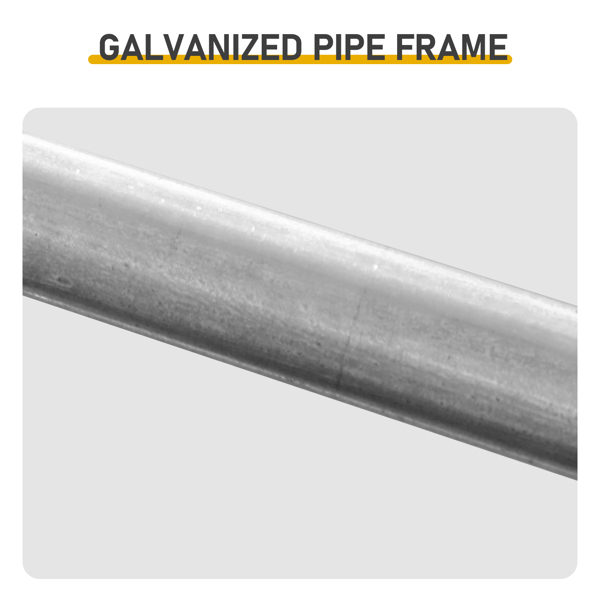 6*3*2m/19.7x9.8x6.5 ft  圆弧顶鸡舍 拼接 镀锌管 180gPE雨布 金属 铁鸡兔笼-8