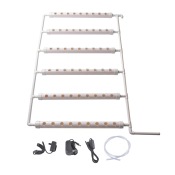 A1-壁挂式水培种植系统 Wall Mounted Hydroponics Growing Planting System Kit, Soilless Cultivation PVC Pipes for Gardening and Planting (54 Seed Holes, White)