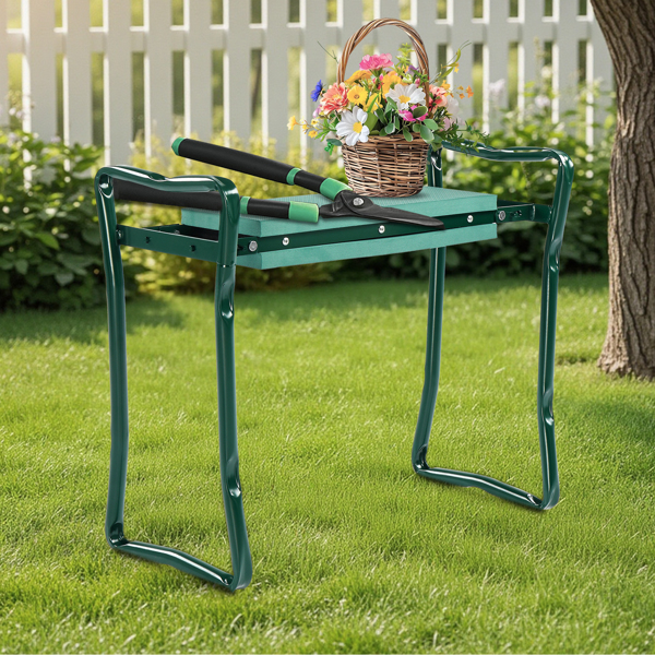 24*10.8*19.7inch 绿色 铁+EVA 折叠 折叠 园林跪凳-4