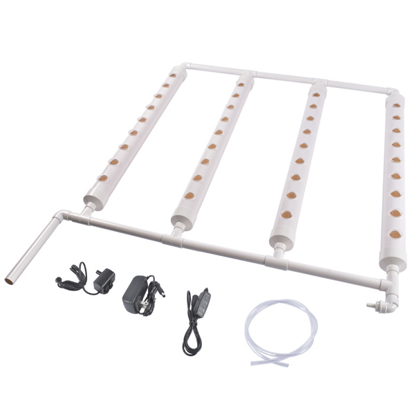 A1-壁挂式水培种植系统 Wall Mounted Hydroponics Growing Planting System Kit, Soilless Cultivation PVC Pipes for Gardening and Planting (36 Seed Holes, White)-4