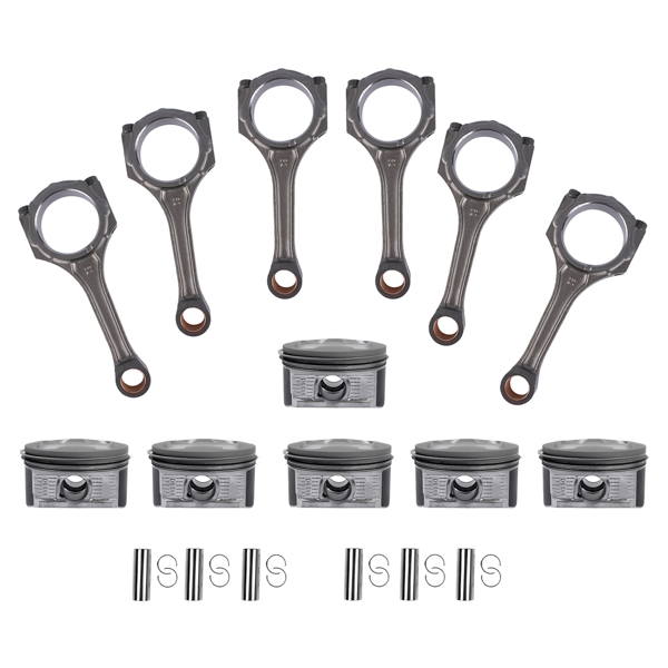 活塞套装 Piston Rings & Connecting Rods Kit Replacement for Toyota 4Runner FJ Cruiser Tacoma 4.0L 1GR-FE 13101-0P020-6