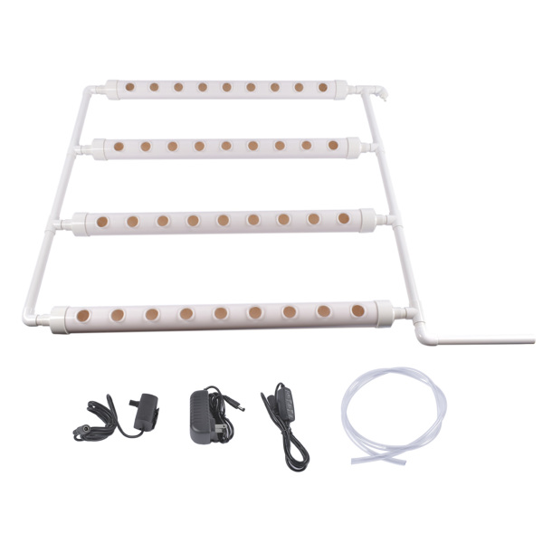 A1-壁挂式水培种植系统 Wall Mounted Hydroponics Growing Planting System Kit, Soilless Cultivation PVC Pipes for Gardening and Planting (36 Seed Holes, White)-1
