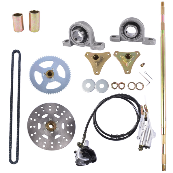 沙滩车后桥套件 Rear Live Axle Kit w/ Brake Assembly & Chain Replacement for Drift Trike Go Kart ATV Quads-1