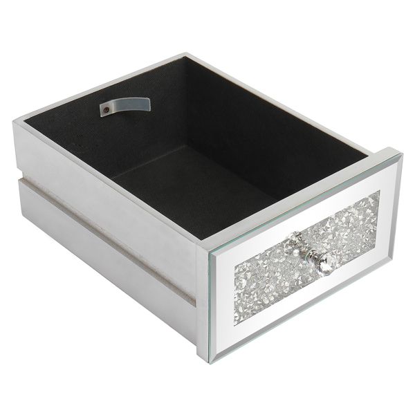 银色 密度板贴镜面 碎玻 106*38*76cm 三抽 电脑桌-9