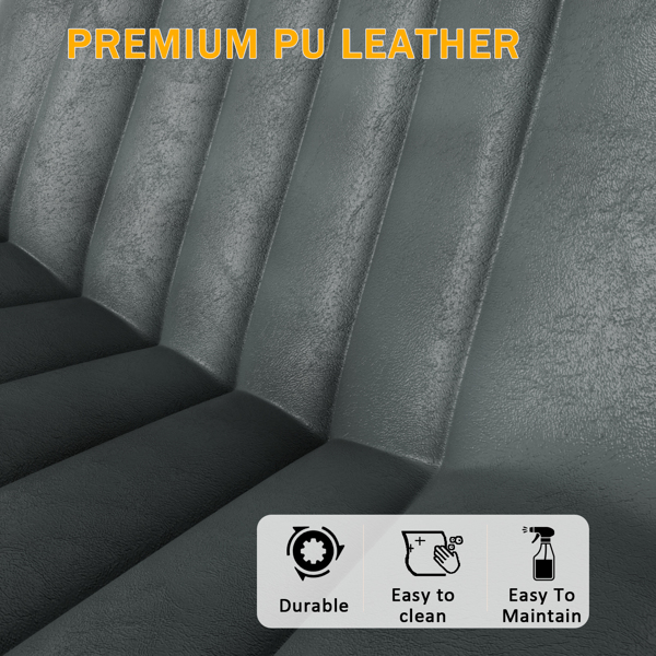 餐椅（一套 8 把）, 带 7 厘米靠背的厨房用椅, 带 5 厘米座垫的餐桌椅, 最大承重 180 千克, 用于餐厅、厨房和起居室的 PU 人造皮软垫椅。承重 180 千克，餐厅、厨房、客厅用 PU 仿皮软垫椅-2