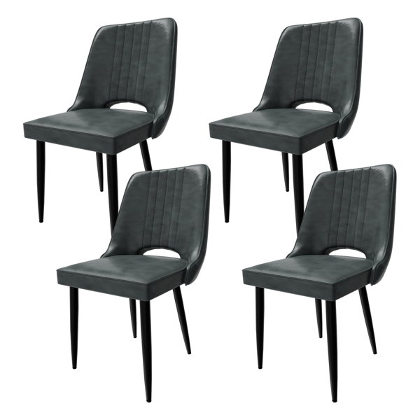 镂空靠背餐椅，现代厨房椅，北欧仿皮高背椅，客厅厨房用椅-1