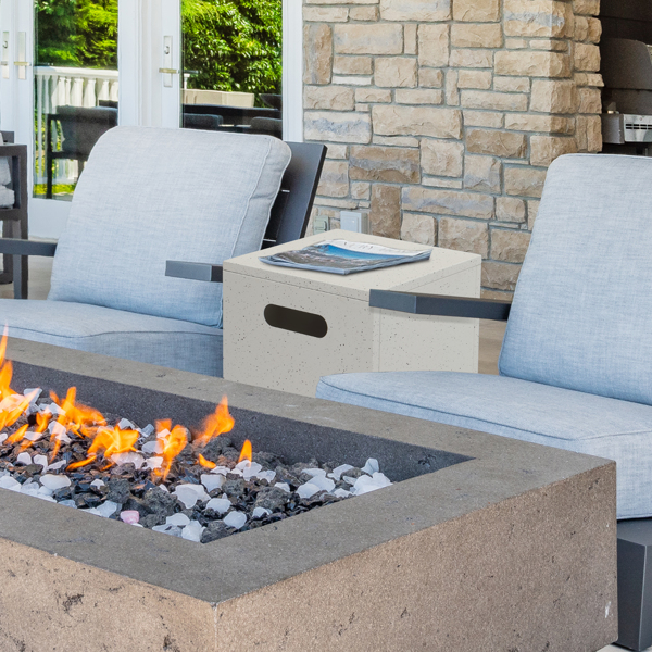 41*41*53.5cm  方形 仿大理石色 燃气收纳 庭院铁边桌-7