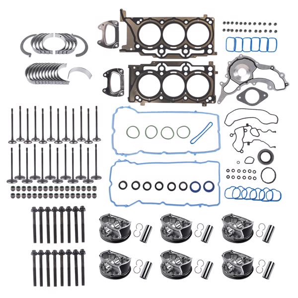 活塞套装 Engine Rebuild Pistons Gasket Valves Kit Replacement for Ram 1500 Chrysler 200 300 Dodge Journey Jeep Grand Cherokee 3.6L 2011-2016 5184347AG-4