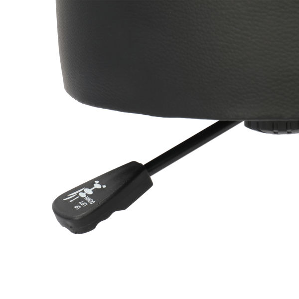 半PU皮 尼龙轮 300lbs 黑色 技师凳 带靠背圆凳电镀五星脚 N001-29