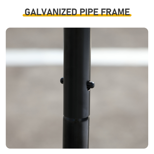 6*3*2m/19.7x9.8x6.5 ft  黑色 尖顶 拼接 180gPE雨布 镀锌管 电泳 铁鸡兔笼-7