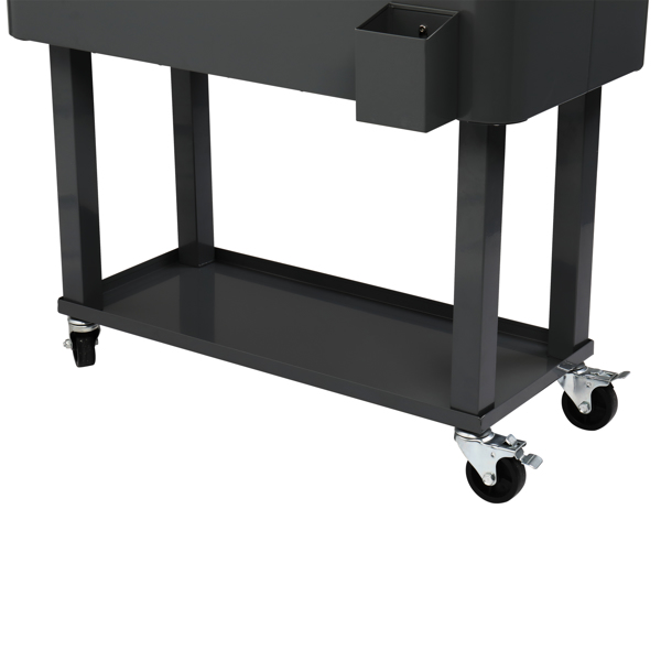 80QT 深灰色 冷冻保温推车 87.5*91*38.5cm 长方形 塑料箱体 铁脚管 冷冻保温-39