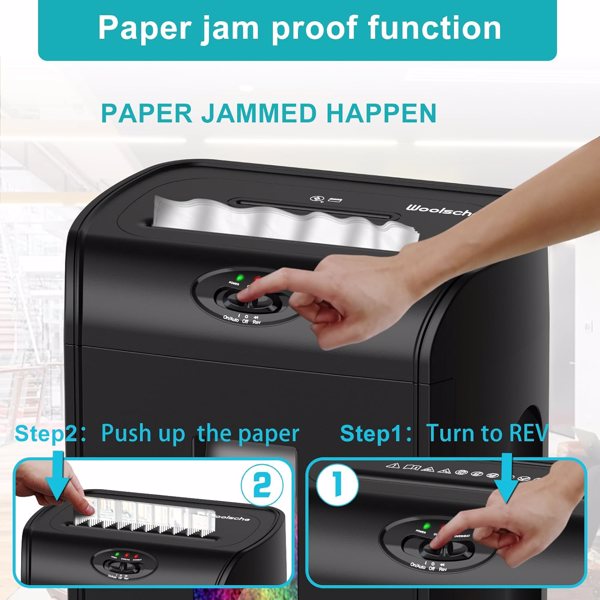 最多可碎15张断状碎纸机，P-4安全等级,4.76加仑碎纸箱，三键控制，防卡纸设置，可碎CD，信用卡，信封，邮件，适用于家庭及办公场所-6
