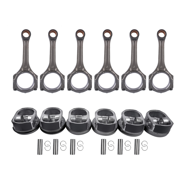 活塞套装 Piston Rings & Connecting Rods Kit Replacement for Toyota 4Runner FJ Cruiser Tacoma 4.0L 1GR-FE 13101-0P020-2