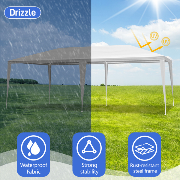 10X20ft 白色 无围布 仿折叠棚 喷塑钢管 PE布 LT-5