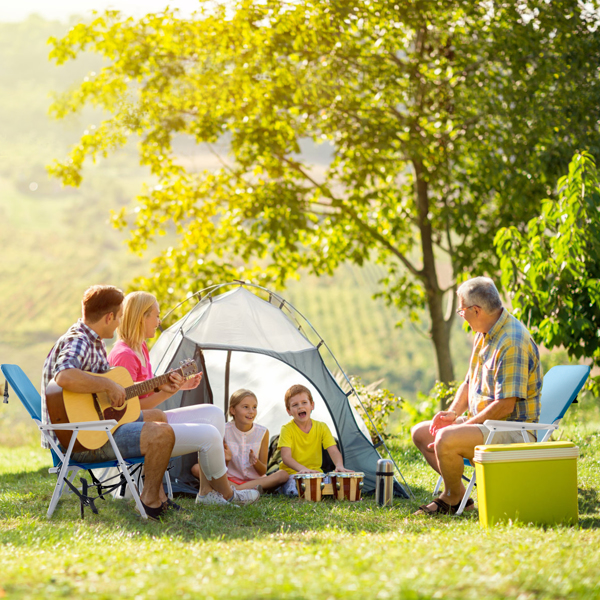 座高10.2"宽18.1"深15.7" 蓝色牛津布 铁沙滩椅 白色铁框架 100.00kg-27