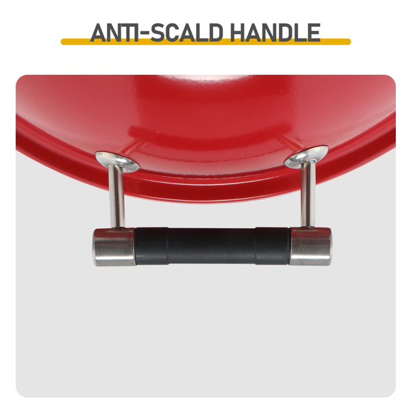 45*45*30.5CM 红色 桌面式带提手电炉 圆形 铁 碳烤炉-5