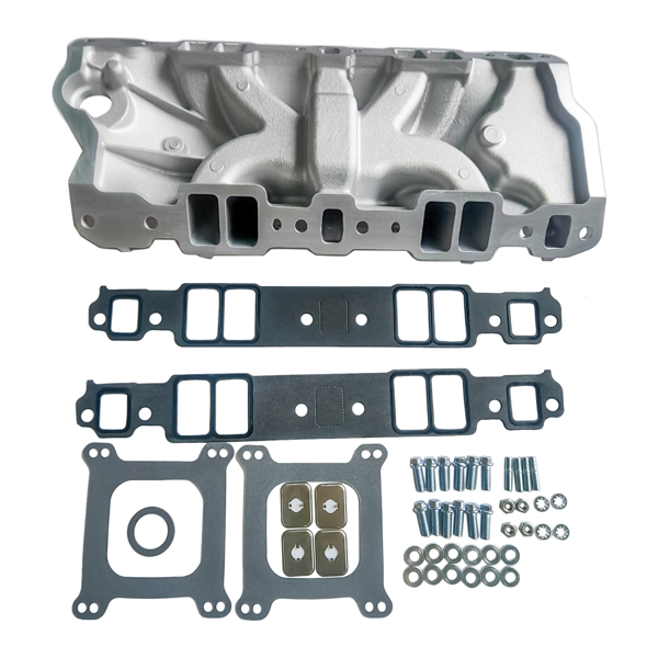 进气歧管 Intake Manifold Installation Kit Aluminum Dual Plane Fits for Chevy Small Block 262-400 1955-1986-2