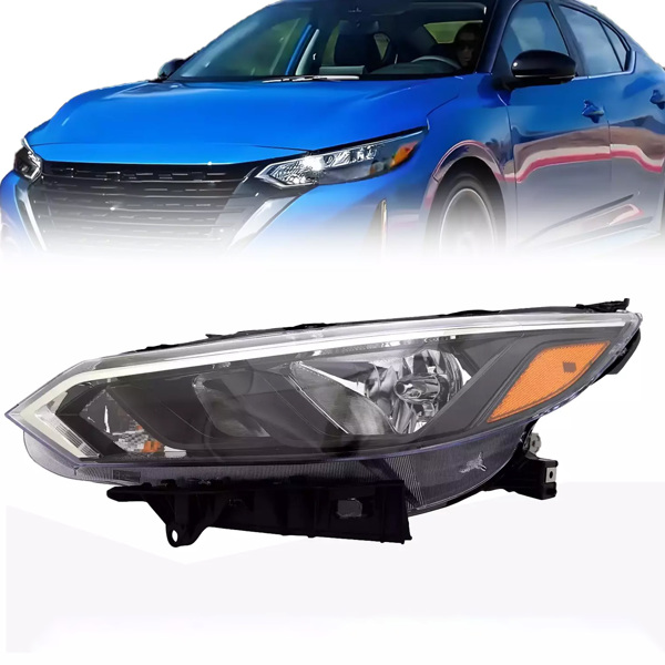 26060-6LY0A 前大灯总成，仅适用于 2024 至 2025 款日产 Sentra S/SV 卤素四针车型，不带灯泡，前大灯左驾驶员侧 260606LY0A NI2502302-3