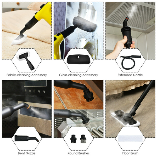 17合1手持式蒸汽清洁器-1400W大功率，257°F高温蒸汽 - 灰色 -9