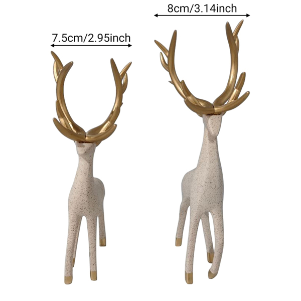 流沙画沙漏暖居摆件客厅酒柜电视柜鹿装饰品搬家礼物乔迁新居礼品 简约鹿（米白色）-3