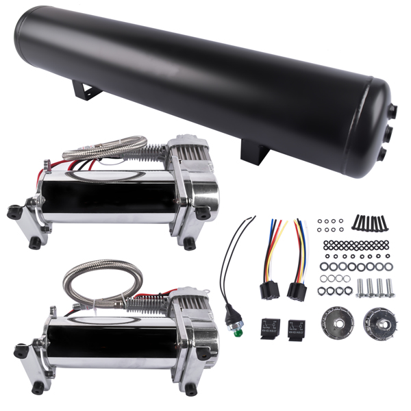 空气悬挂改装气囊套件 580 Air Ride Suspension Compressors 5 Gal Air Tank 150 psi On 180 psi Off Pressure Switch-6