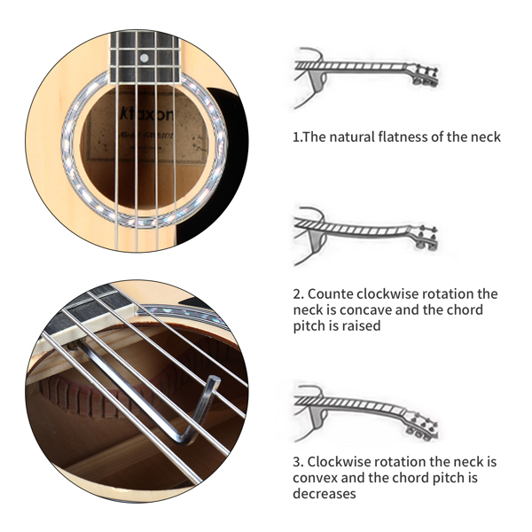 GMB101 4弦带EQ 黄酸枝指板 民谣贝司 亮光原木色 N002-2