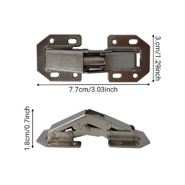 柜门免开槽明装桥型阻尼铰链免打孔橱柜门铰合页液压青蛙弹子铰链  10个/包-1