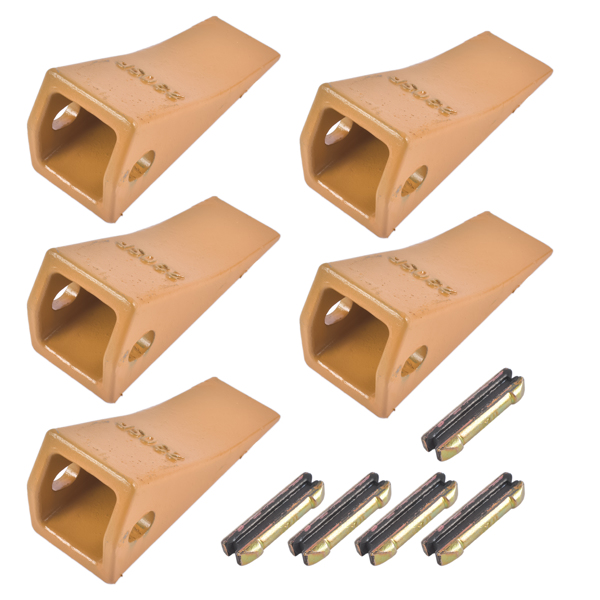 斗齿 5Pcs 230SP Casting Bucket Teeth & TF23P Flex Pins for Backhoe Skid Steer Loader-3