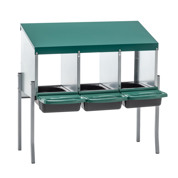 鸡用筑巢箱，3 孔鸡筑巢箱（带腿），鸡产蛋箱（带盖），适用于农场院子户外鸡舍，Rreen不支持Self-Pick Up-4