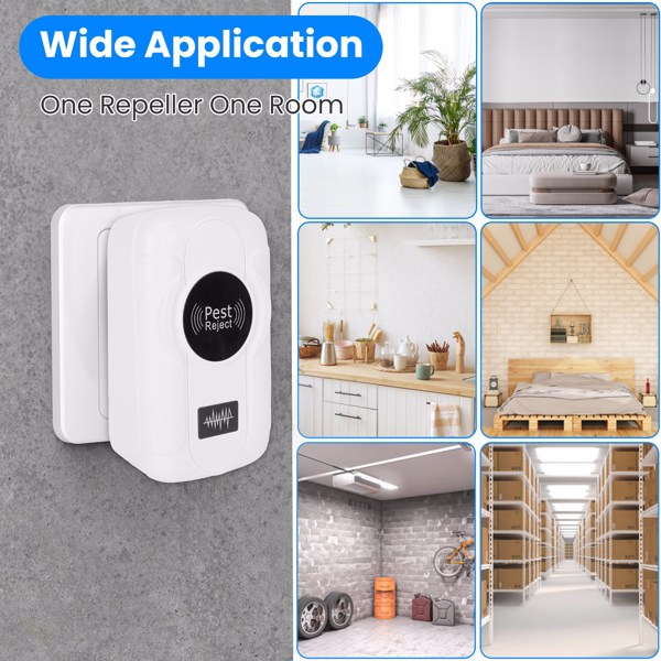 （物流随机发，自提可发加拿大）-六连装超声波驱虫器 - 双声波技术，三档模式切换，32-120kHz频率范围，覆盖全屋空间，儿童家庭安全适用 - 室内插电式驱虫防鼠器-4